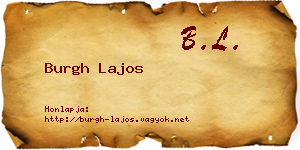 Burgh Lajos névjegykártya