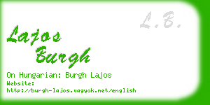 lajos burgh business card